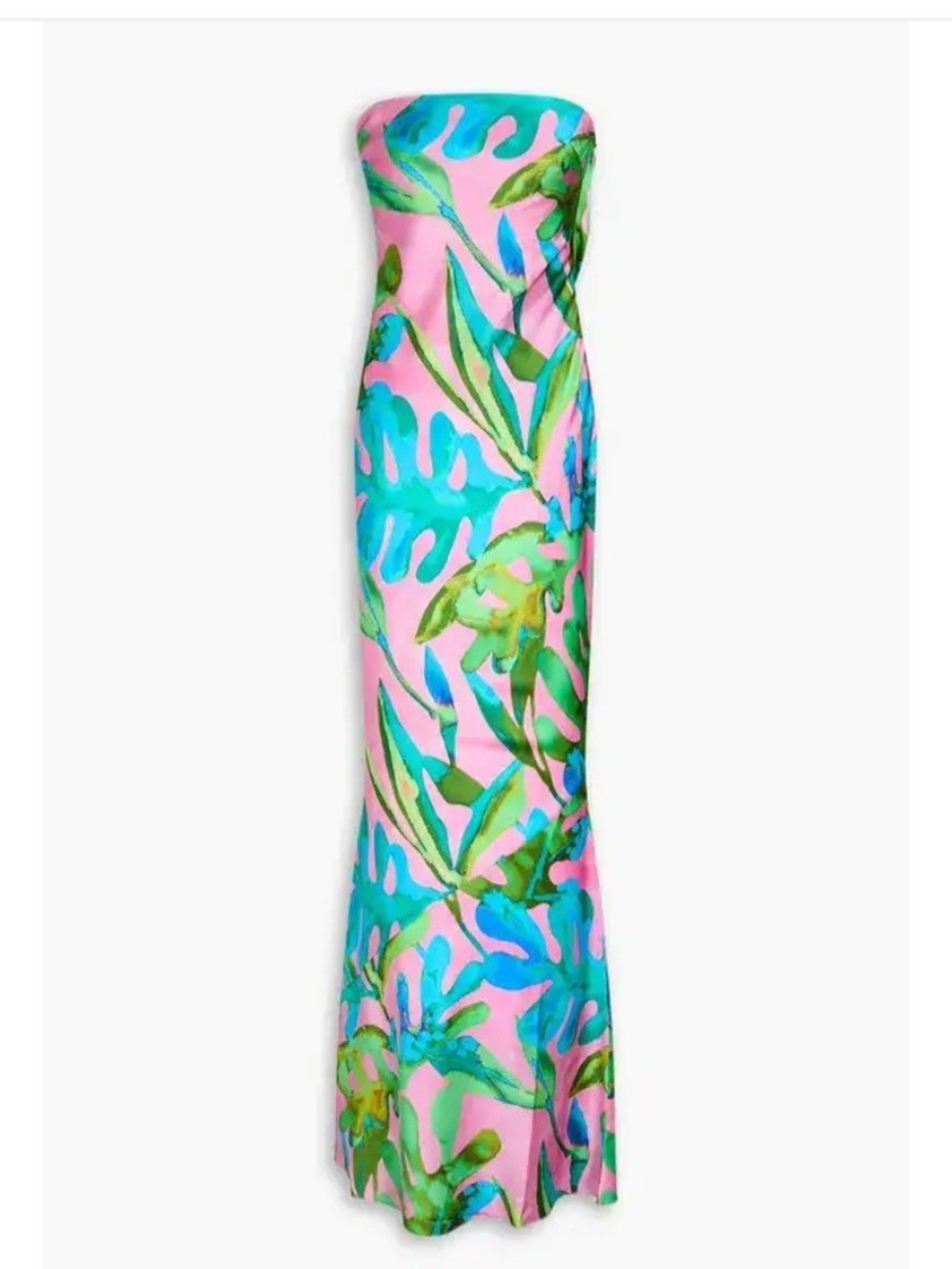 Retrofete Strapless Maxi Dress in Pink, Green & Blue - Picture 3 of 11